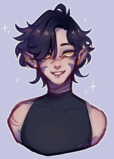 Sketched bust with added color and limited rendering. Would cost $35.
