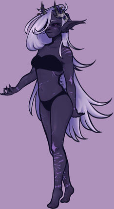 Lined fullbody with added color and (very) limited rendering (is a part of a reference sheet). Would cost $75 due to complexity of character.